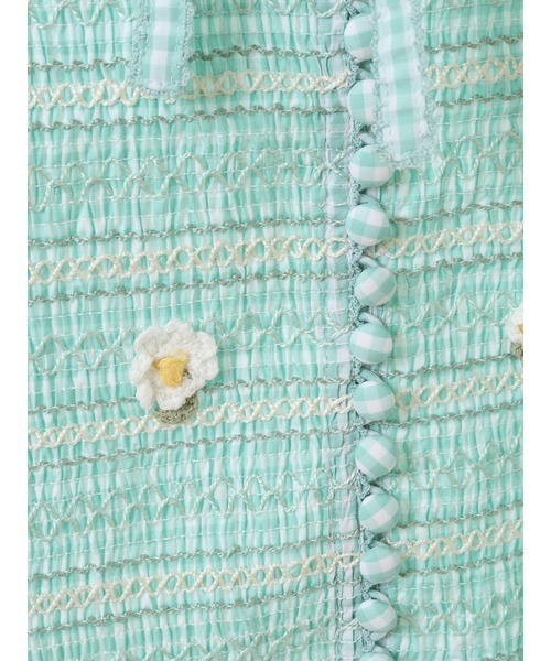 未使用品 PINK HOUSE スモッキング刺繍使いギンガムチェックスカート セール】 スモッキング刺繍使いギンガムチェックスカート