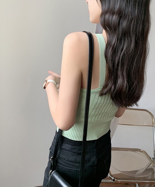 Miniministore(ミニミニストア)の「ニットタンクトップ トップス ショート丈(タンクトップ・レディース・オレンジ/ラベンダー/ホワイト/ブラック/グリーン/ミント・FREE)」の22枚目の写真