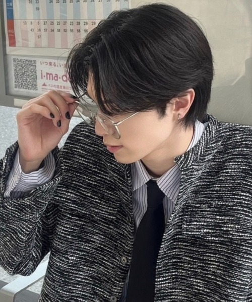 Chikashitsu +(チカシツプラス)の「【Chikashitsu +】boston eyewear / 【チカシツプラス】ボストンアイウェアーメガネ(メガネ・メンズ・シルバー/ブラック・ONE SIZE)」の9枚目の写真