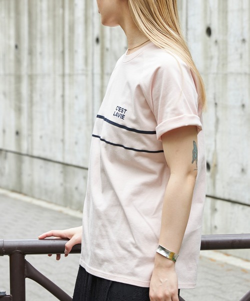 Firsthand（ファーストハンド）の「Firsthand/ファーストハンド オーガニックコットンフロントラインTシャツ（Tシャツ/カットソー・レディース・ネイビー/ホワイト/ピンク/ベージュ・FREE）」の16枚目の写真