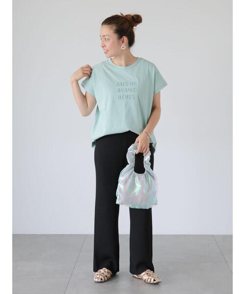 Lugnoncure(ルノンキュール)の「エンボスロゴTシャツ(Tシャツ/カットソー・レディース・グレー/チャコールグレー/オフホワイト/ミント・F)」の11枚目の写真