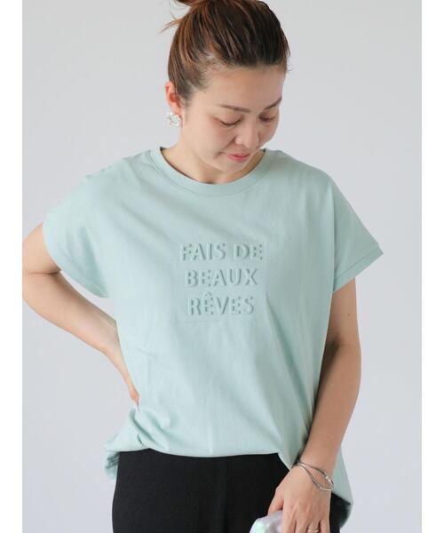 Lugnoncure(ルノンキュール)の「エンボスロゴTシャツ(Tシャツ/カットソー・レディース・グレー/チャコールグレー/オフホワイト/ミント・F)」の10枚目の写真