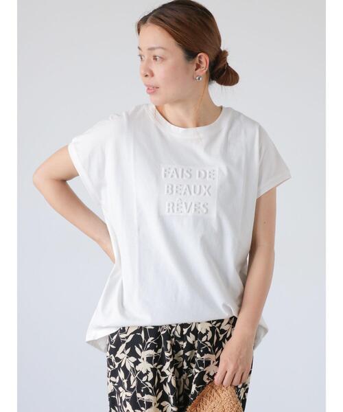 Lugnoncure(ルノンキュール)の「エンボスロゴTシャツ(Tシャツ/カットソー・レディース・グレー/チャコールグレー/オフホワイト/ミント・F)」の7枚目の写真