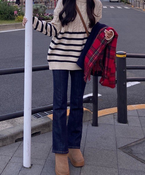 RiLi（リリ）の「チェックウールライクマフラー【RL】（マフラー・レディース・ブラウン/レッド/グリーン・FREE）」の20枚目の写真