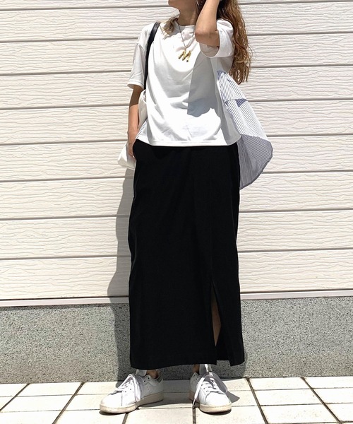 Q(キュー)の「ドッキングティアードトップス(Tシャツ/カットソー・レディース・ブラック/ホワイト・MEDIUM)」の13枚目の写真