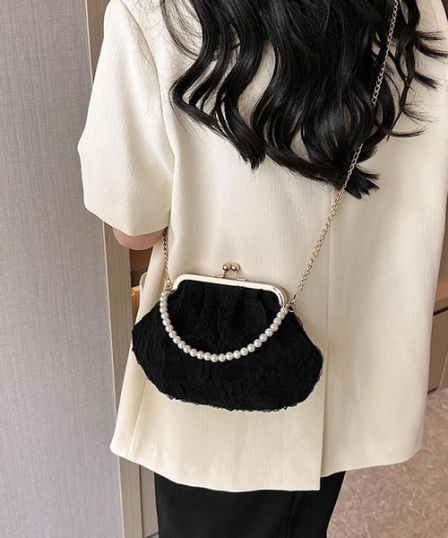 Mignonjour(ミニョンジュール)の「Mignonjour/がま口シアー2wayバッグ M2394(ショルダーバッグ・レディース・ピンク/グリーン/ホワイト/ブラック・FREE)」の3枚目の写真