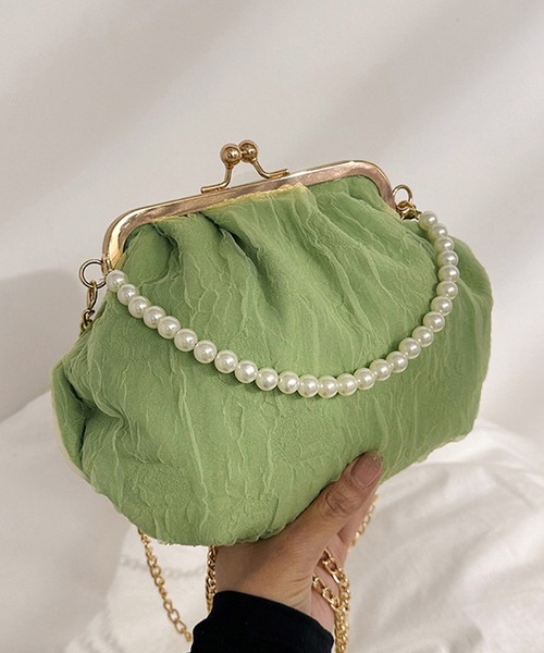 Mignonjour(ミニョンジュール)の「Mignonjour/がま口シアー2wayバッグ M2394(ショルダーバッグ・レディース・ピンク/グリーン/ホワイト/ブラック・FREE)」の10枚目の写真