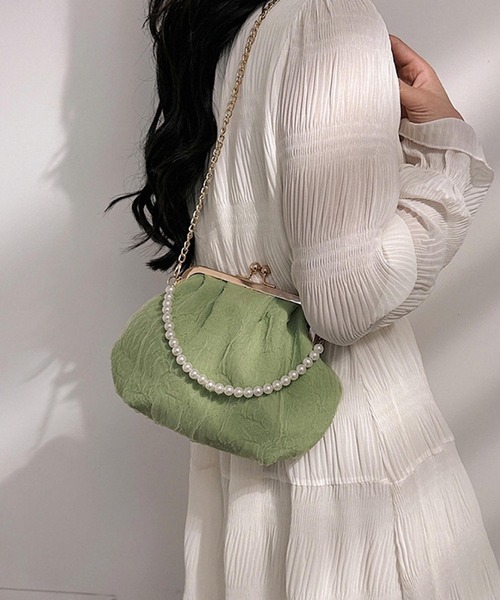 Mignonjour(ミニョンジュール)の「Mignonjour/がま口シアー2wayバッグ M2394(ショルダーバッグ・レディース・ピンク/グリーン/ホワイト/ブラック・FREE)」の11枚目の写真