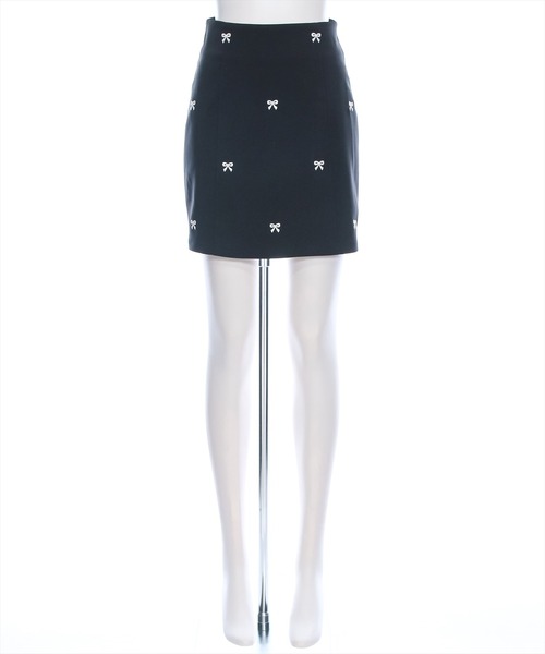 clear（クリア）の「リボン刺繍スカート［バレエコア ガーリー ショート丈 ミニ丈］≪再入荷≫（スカート・レディース・ブラック/アイボリー・M/S）」の14枚目の写真