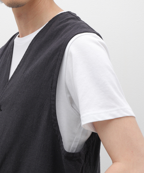 GOLD(ゴールド)の「GOLD / ゴールド C/S NEP DUCK WORK VEST GL15476(その他アウター・メンズ・ブラック・MEDIUM/LARGE)」の7枚目の写真