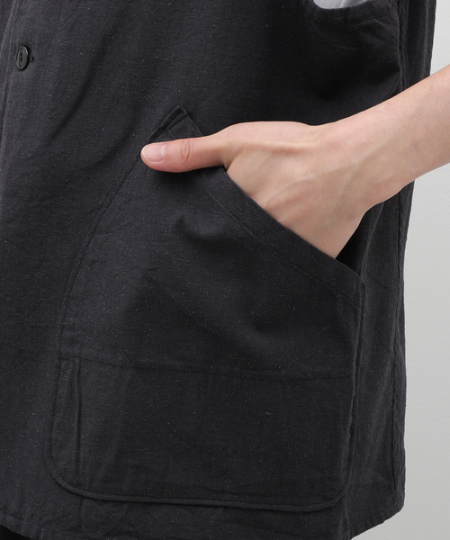 GOLD(ゴールド)の「GOLD / ゴールド C/S NEP DUCK WORK VEST GL15476(その他アウター・メンズ・ブラック・MEDIUM/LARGE)」の9枚目の写真