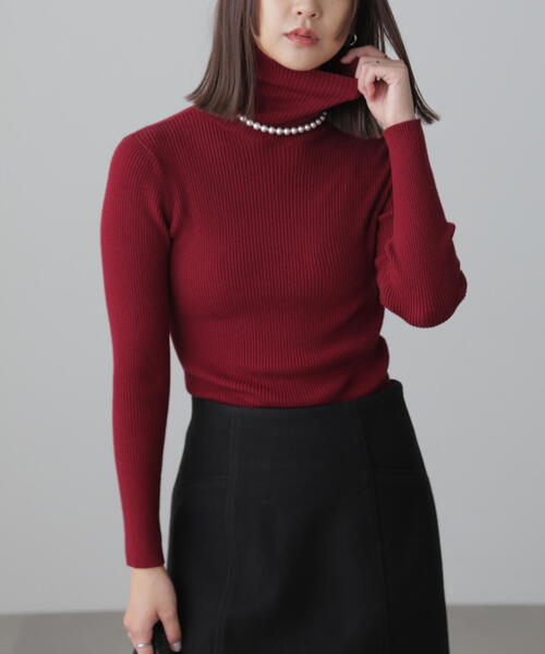 FREE'S MART(フリーズマート)の「◇タートルネックリブニット(ニット/セーター・レディース・ホワイト/ホワイト系その他/イエロー/オレンジ/ブラック/レッド/ブルー・FREE)」の7枚目の写真