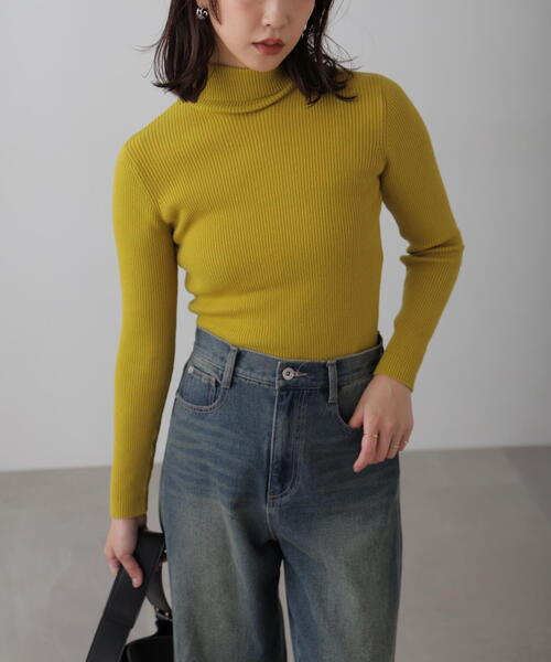 FREE'S MART(フリーズマート)の「◇タートルネックリブニット(ニット/セーター・レディース・ホワイト/ホワイト系その他/イエロー/オレンジ/ブラック/レッド/ブルー・FREE)」の6枚目の写真