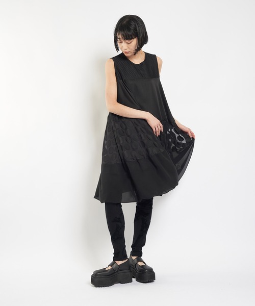 【セール】ブラックライン バルーンワンピース（ワンピース）｜gomme（ゴム）