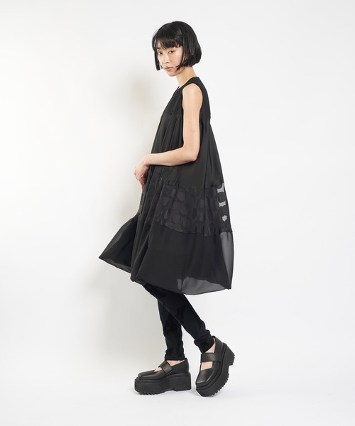 【セール】ブラックライン バルーンワンピース（ワンピース）｜gomme（ゴム）