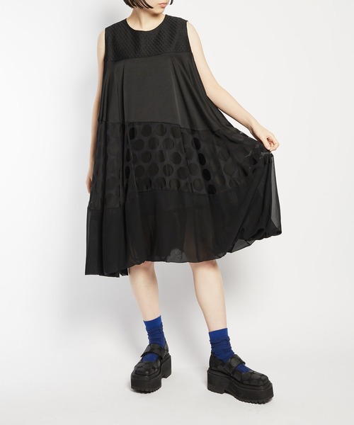 【セール】ブラックライン バルーンワンピース（ワンピース）｜gomme（ゴム）