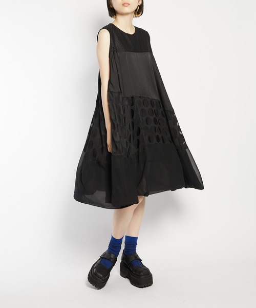 【セール】ブラックライン バルーンワンピース（ワンピース）｜gomme（ゴム）