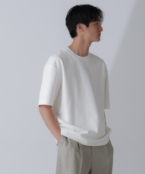 NANO universe（ナノユニバース）の「ダブルスムースクルーネックBIGTシャツ 半袖（Tシャツ/カットソー・メンズ・ホワイト/ブラック/ネイビー/ダークグレー・XL/S/M/L）」の2枚目の写真
