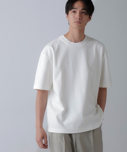 NANO universe（ナノユニバース）の「ダブルスムースクルーネックBIGTシャツ 半袖（Tシャツ/カットソー・メンズ・ホワイト/ブラック/ネイビー/ダークグレー・XL/S/M/L）」の16枚目の写真