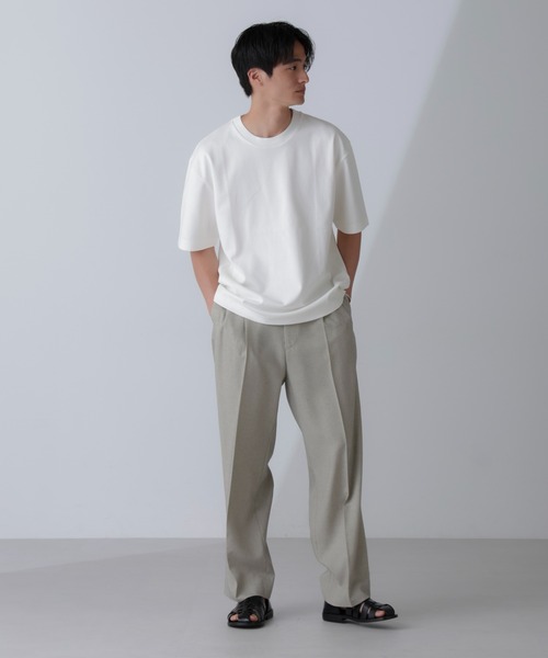 NANO universe（ナノユニバース）の「ダブルスムースクルーネックBIGTシャツ 半袖（Tシャツ/カットソー・メンズ・ホワイト/ブラック/ネイビー/ダークグレー・XL/S/M/L）」の19枚目の写真