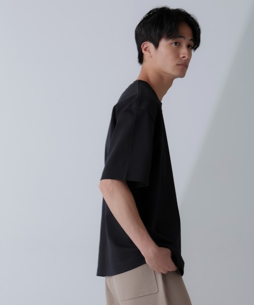 NANO universe（ナノユニバース）の「ダブルスムースクルーネックBIGTシャツ 半袖（Tシャツ/カットソー・メンズ・ホワイト/ブラック/ネイビー/ダークグレー・XL/S/M/L）」の5枚目の写真