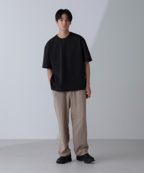 NANO universe（ナノユニバース）の「ダブルスムースクルーネックBIGTシャツ 半袖（Tシャツ/カットソー・メンズ・ホワイト/ブラック/ネイビー/ダークグレー・XL/S/M/L）」の9枚目の写真