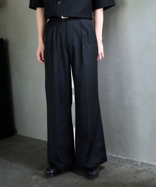 HARE（ハレ）の「【SET UP対応】タックワイドトラウザー(HARE)（スラックス・メンズ・パープル/ブラック/グレー・MEDIUM/SMALL）」の6枚目の写真