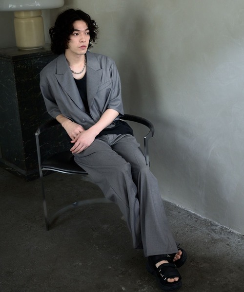 HARE（ハレ）の「【SET UP対応】タックワイドトラウザー(HARE)（スラックス・メンズ・パープル/ブラック/グレー・MEDIUM/SMALL）」の8枚目の写真