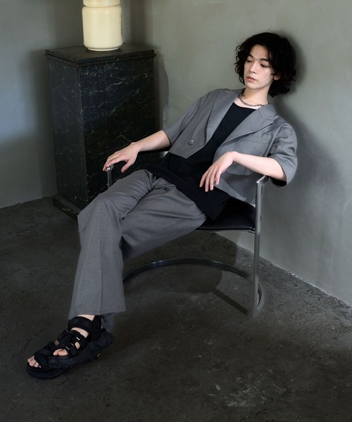 HARE（ハレ）の「【SET UP対応】タックワイドトラウザー(HARE)（スラックス・メンズ・パープル/ブラック/グレー・MEDIUM/SMALL）」の10枚目の写真