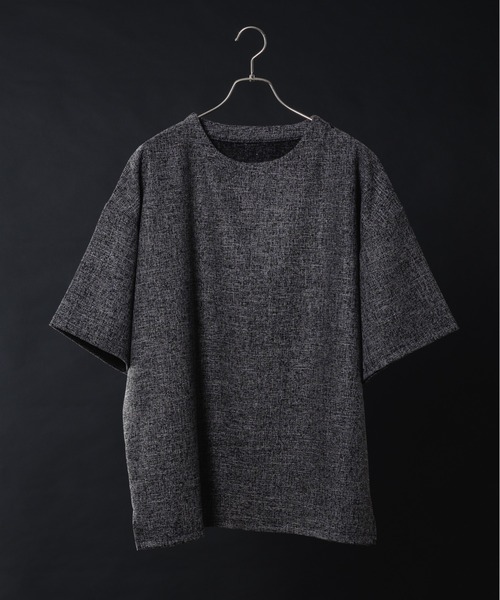 KUUUPY（クーピー）の「Tweed-Style Short Sleeve Pullover - ツイード調半袖プルオーバー（Tシャツ/カットソー・メンズ・ホワイト×ブラック/ダークブルー/チャコールグレー・MEDIUM/LARGE/SMALL）」の19枚目の写真