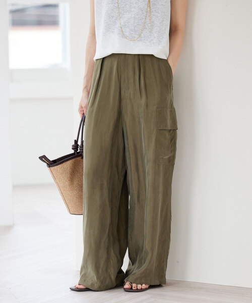 【新品同様】24SS SLOBE IENA キュプラ カーゴパンツ 38 キュプラ カーゴパンツ（カーゴパンツ）｜SLOBE IENA