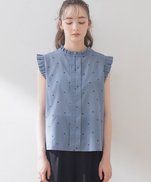 couture brooch（クチュールブローチ）の「◆【マシンウォッシャブル】ドット刺繍ブラウス（シャツ/ブラウス・レディース・ブルー系5/ブラック系・36/42/38）」の14枚目の写真
