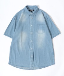 半袖デニムシャツ メンズ レディース/レギュラーカラーシャツ