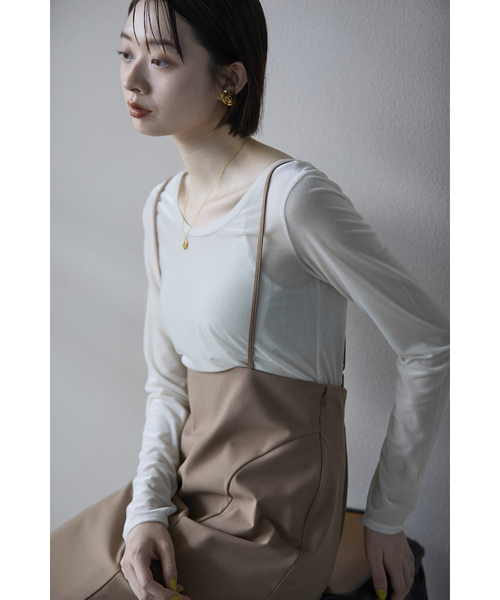 La TOTALITE(ラトータリテ)の「2wayネックベロアカットソー(Tシャツ/カットソー・レディース・ライトグレー/ホワイト/ラベンダー/ブラック・FREE)」の22枚目の写真