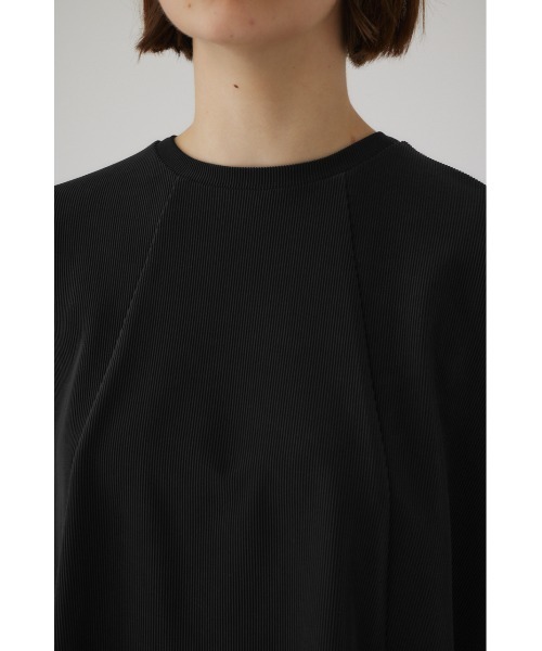 RIM.ARK◆カットソー/FREE/ポリエステル/BLK/460han80-05611/Pique flare tops Pique flare tops（460HAN80－0561
