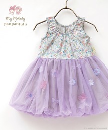 panpantutu（パンパンチュチュ）の「【シナモロール/マイメロディ/ハローキティ/クロミ】お花とリボンのバルーンワンピ(140・150cm)（ワンピース・キッズ）」