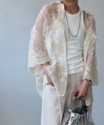 フラワー刺繍レース シアーシャツ chw24s081