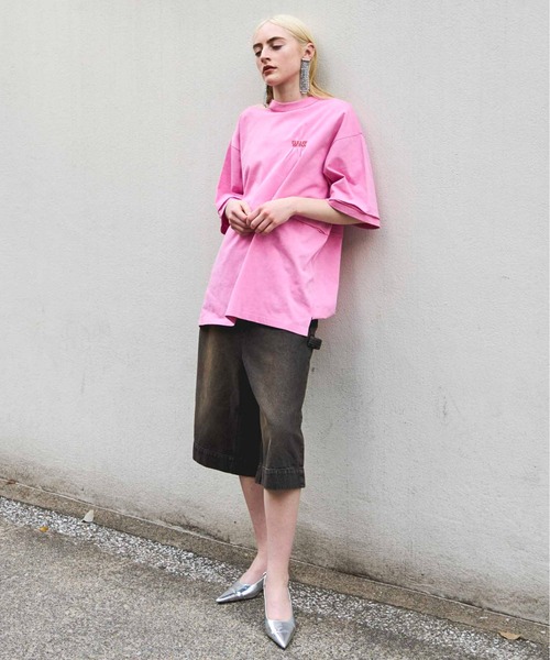 完売品 maison special ピンクストライプレースショートパンツ グレ MAISON SPECIAL（メゾンスペシャル）の「Pinstripe Lace Shorts