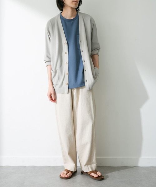 URBAN RESEARCH Sonny Label(アーバンリサーチサニーレーベル)の「『接触冷感』ライトカノコニットカーディガン(カーディガン/ボレロ・メンズ・ブラック/ベージュ系その他/グリーン系その他・MEDIUM/LARGE)」の6枚目の写真