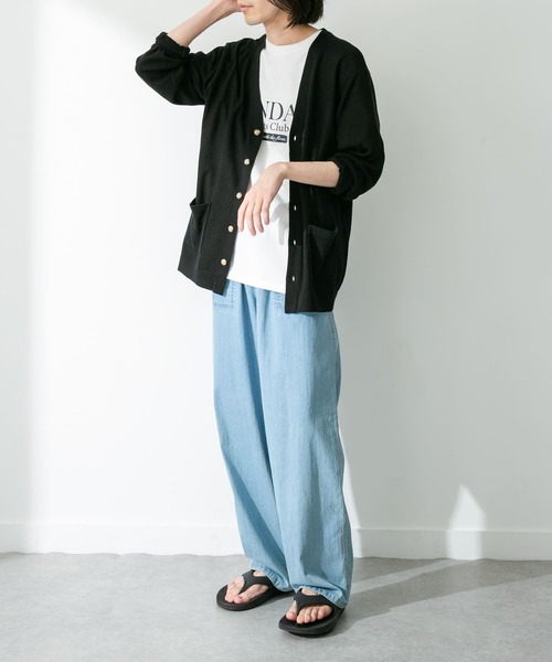 URBAN RESEARCH Sonny Label(アーバンリサーチサニーレーベル)の「『接触冷感』ライトカノコニットカーディガン(カーディガン/ボレロ・メンズ・ブラック/ベージュ系その他/グリーン系その他・MEDIUM/LARGE)」の15枚目の写真