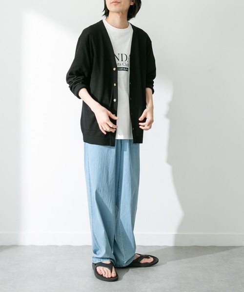 URBAN RESEARCH Sonny Label(アーバンリサーチサニーレーベル)の「『接触冷感』ライトカノコニットカーディガン(カーディガン/ボレロ・メンズ・ブラック/ベージュ系その他/グリーン系その他・MEDIUM/LARGE)」の11枚目の写真