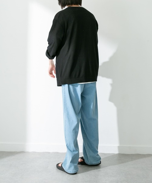 URBAN RESEARCH Sonny Label(アーバンリサーチサニーレーベル)の「『接触冷感』ライトカノコニットカーディガン(カーディガン/ボレロ・メンズ・ブラック/ベージュ系その他/グリーン系その他・MEDIUM/LARGE)」の12枚目の写真