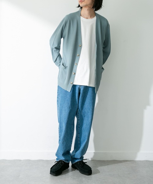 URBAN RESEARCH Sonny Label(アーバンリサーチサニーレーベル)の「『接触冷感』ライトカノコニットカーディガン(カーディガン/ボレロ・メンズ・ブラック/ベージュ系その他/グリーン系その他・MEDIUM/LARGE)」の18枚目の写真