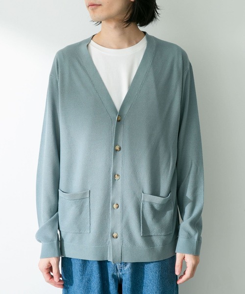 URBAN RESEARCH Sonny Label(アーバンリサーチサニーレーベル)の「『接触冷感』ライトカノコニットカーディガン(カーディガン/ボレロ・メンズ・ブラック/ベージュ系その他/グリーン系その他・MEDIUM/LARGE)」の19枚目の写真