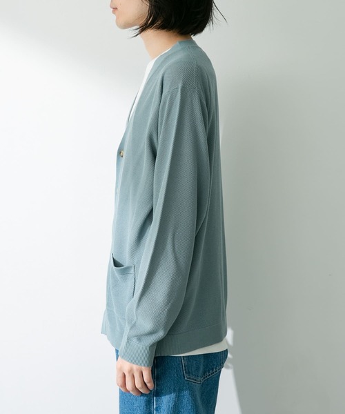 URBAN RESEARCH Sonny Label(アーバンリサーチサニーレーベル)の「『接触冷感』ライトカノコニットカーディガン(カーディガン/ボレロ・メンズ・ブラック/ベージュ系その他/グリーン系その他・MEDIUM/LARGE)」の20枚目の写真