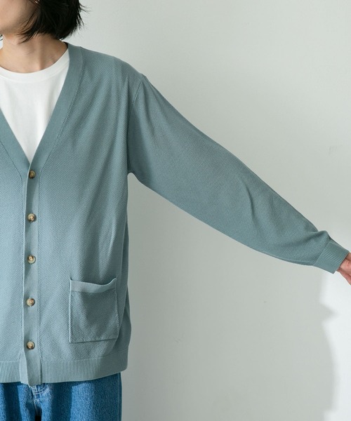 URBAN RESEARCH Sonny Label(アーバンリサーチサニーレーベル)の「『接触冷感』ライトカノコニットカーディガン(カーディガン/ボレロ・メンズ・ブラック/ベージュ系その他/グリーン系その他・MEDIUM/LARGE)」の22枚目の写真