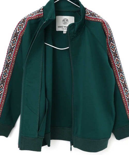 MAKE YOUR DAY（メイクユアデイ）の「セットアップできるトラックジャケット■150.160cm（ジャージ・キッズ・ブラック/ブラウン/グリーン・150/160）」の11枚目の写真