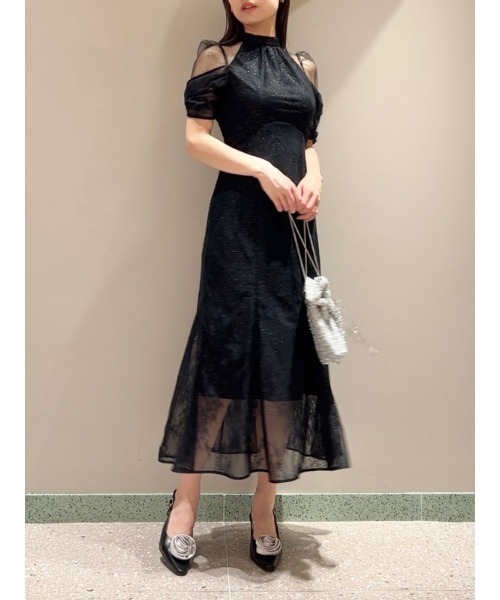 SNIDEL（スナイデル）の「デザインスリーブレースドレス