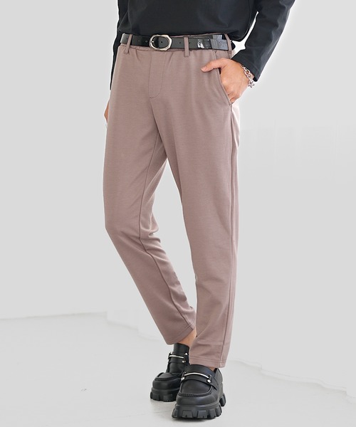 スラックス テーパードパンツ　textured stretch maidi CITY TOKYO（シティトウキョウ）の「Multi-flex ワイド