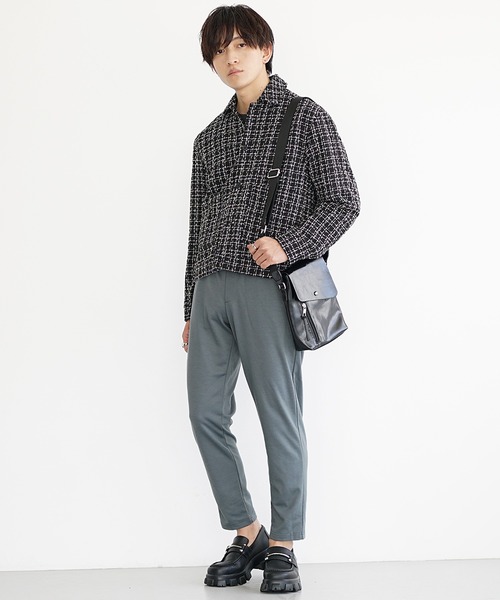 MinoriTY（マイノリティ）の「【MinoriTY】さらモチとろみ素材スマートスラックス テーパードパンツ メンズ チノパン フォーマル ワイドパンツ 夏服（スラックス・メンズ・ラベンダー/チェック/ストライプ/グレー/ブラック・S/M/L）」の14枚目の写真
